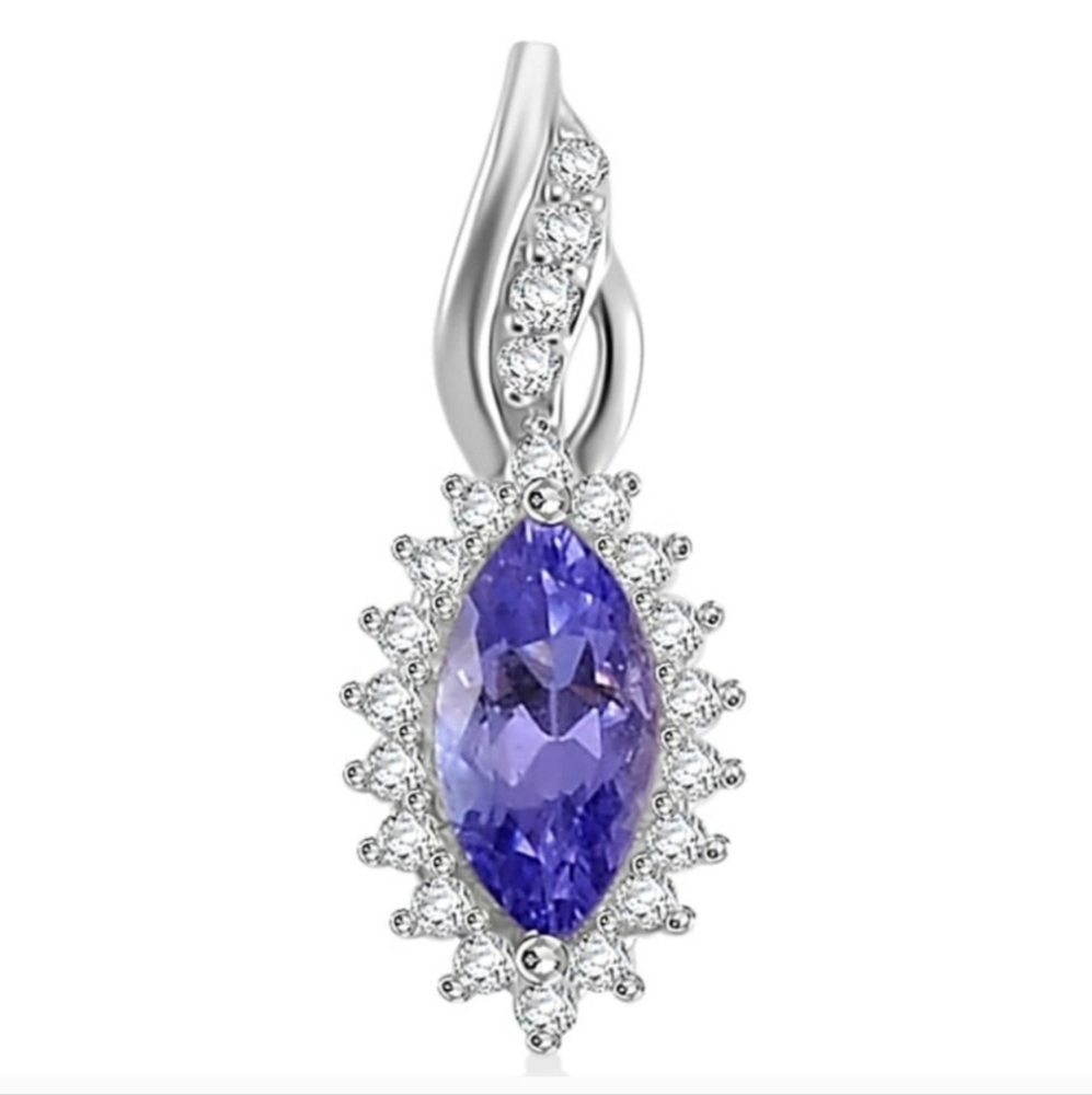 Sterling Silver Tanzanite & Zircon Pendant